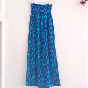 Gap Maxi Elastic Tube Tribal Slits Long Dress